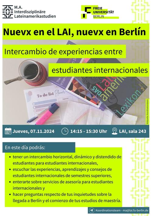 Mentoringveranstaltung "Nuevx en el LAI, nuevx en Berlín" am 07.11.2024